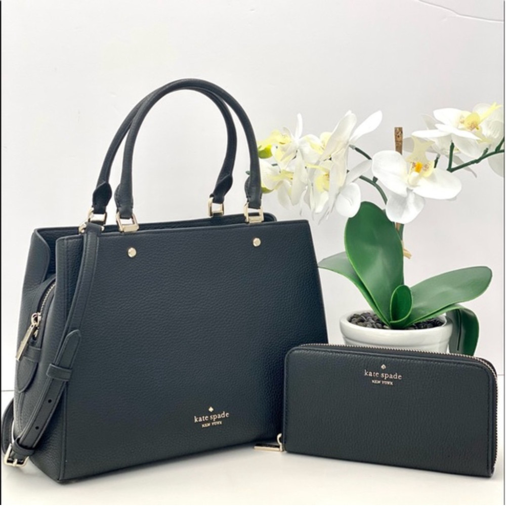 Kate Spade Leila Md Satchel And Wallet Set Black